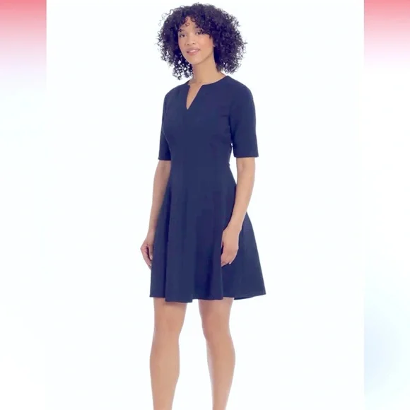 slim fit dress slacks Maggy London G5395M - Knee-Length Metallic Crinkled Chiffon A-Line Dress
